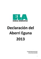 Declaración del Aberri Eguna 2013