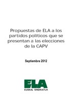 Propuestas de ELA ante las elecciones en la CAPV