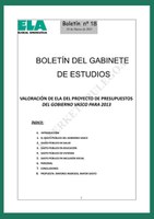 Valoracion de ELA de los presupuestos de la CAPV para 2013