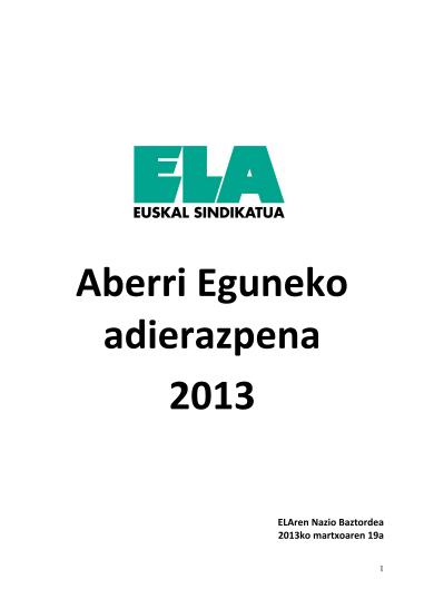 2013ko Aberri Eguna: ELAren Nazio Batzordearen adierazpena 