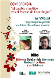 Hitzaldia: Kopenhagueko porrota eta klima aldaketaren borroka