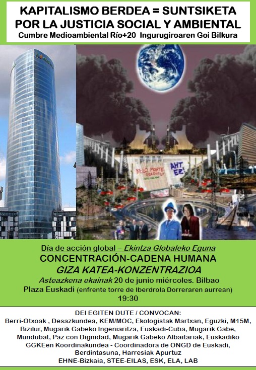 Manifestua RIO+20 Goi Bileraren aurrean