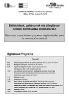 Baliabideak, gaitasunak eta zilegitasun berriak berrikuntza sindikalerako