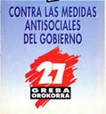 contra las medidas antisociales del gobierno