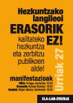2011- Hezkuntzako langileoi erasorik ez